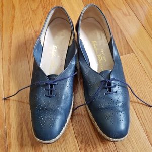 Salvatore Ferragamo Espadrille Rope Wedge Blue pumps